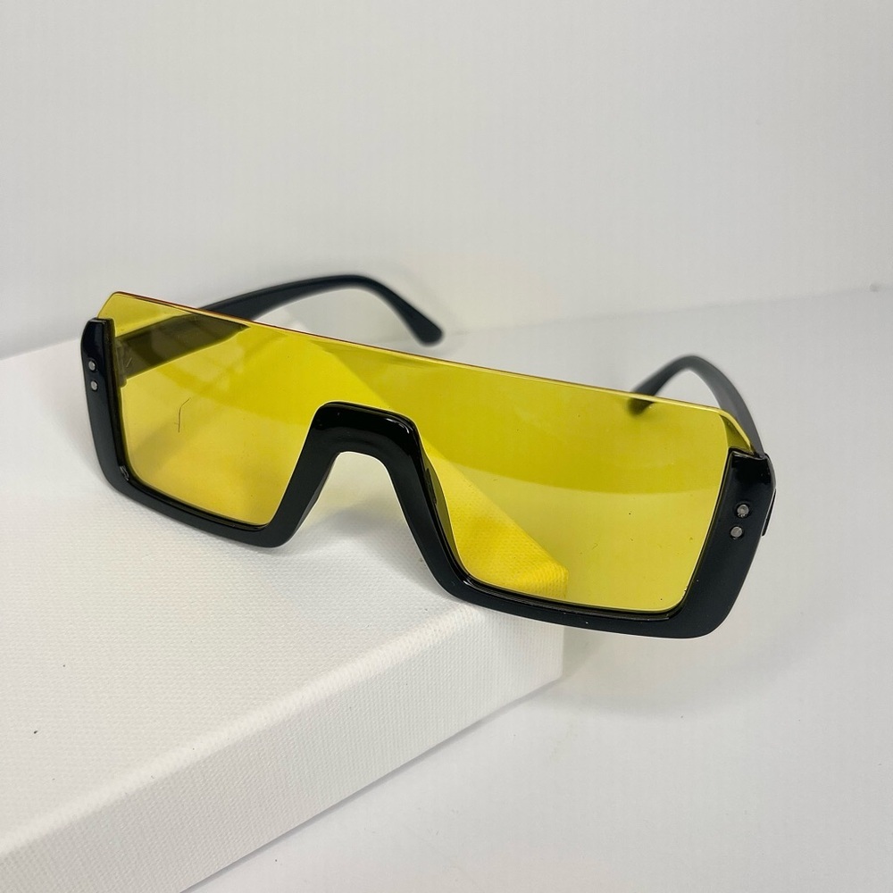 Yellow Lens Black Frame Sunglasses